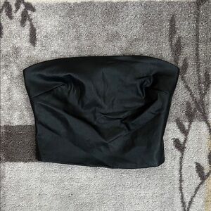 Ten by Babaton Black Leather Strapless Top